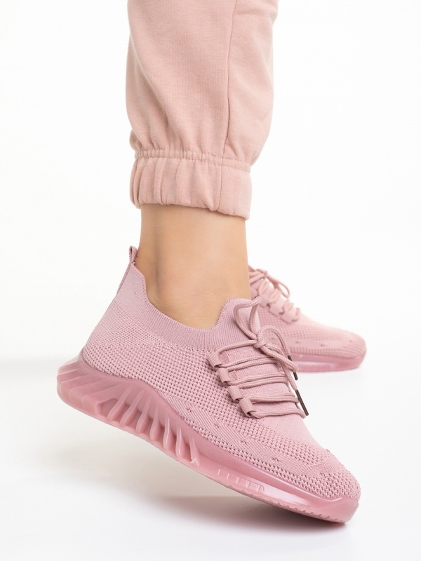 Nevenca rózsaszín női sportcipő, textil anyagból készült, 2 - Kalapod.hu