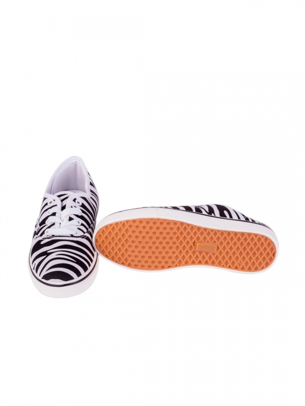 Tudor fehér zebra gyerek tornacipő, 3 - Kalapod.hu