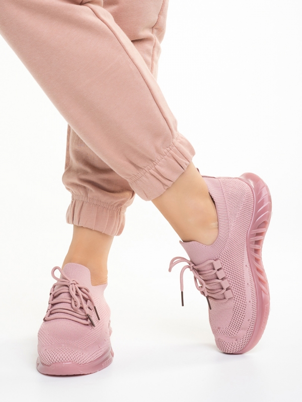 Nevenca rózsaszín női sportcipő, textil anyagból készült, 3 - Kalapod.hu