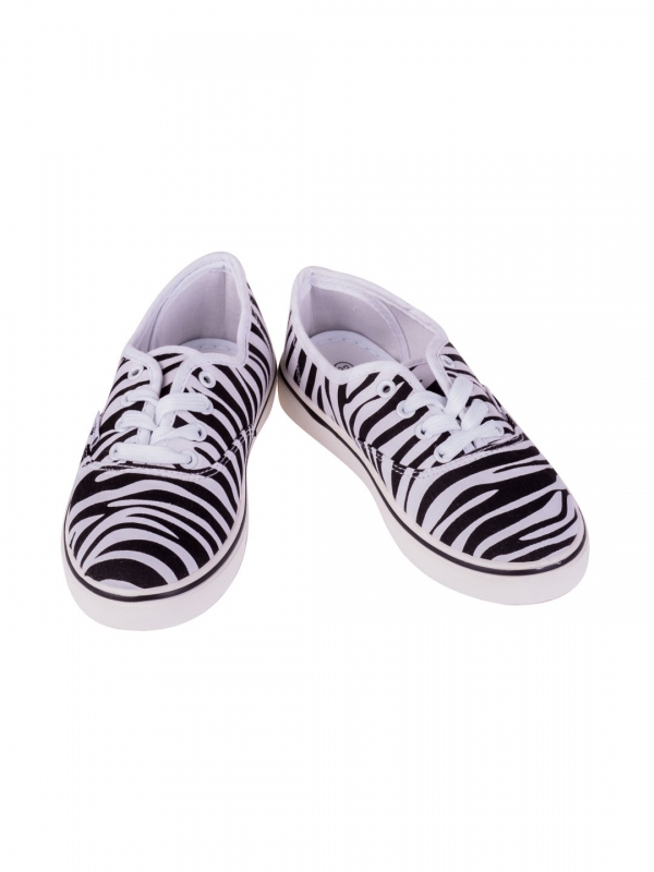 Tudor fehér zebra gyerek tornacipő, 4 - Kalapod.hu