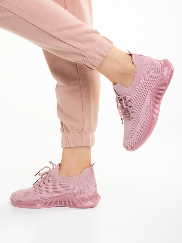 Nevenca rózsaszín női sportcipő, textil anyagból készült, 4 - Kalapod.hu