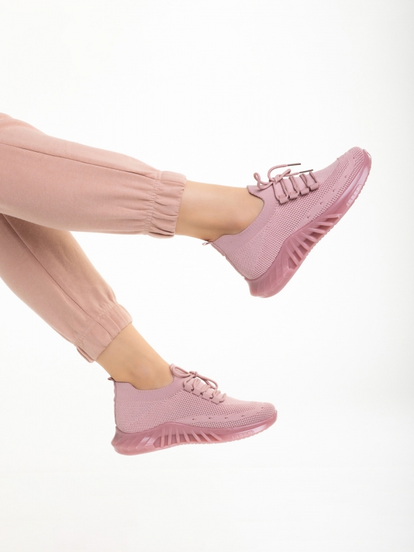 Nevenca rózsaszín női sportcipő, textil anyagból készült, 5 - Kalapod.hu