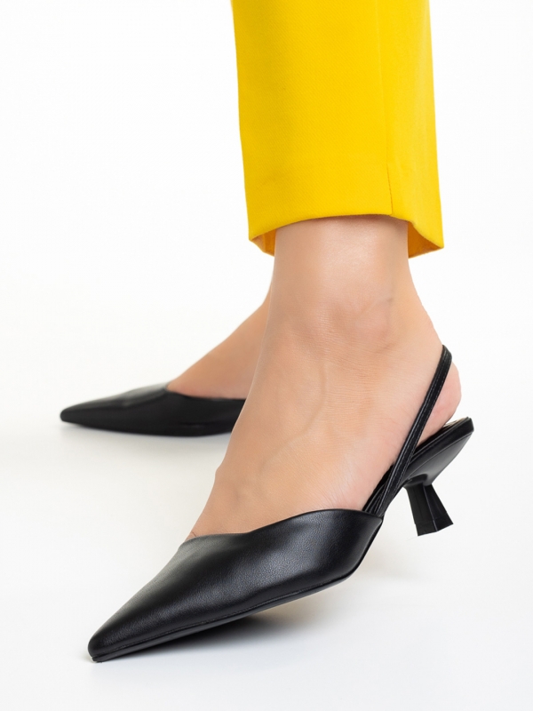 Arete fekete női cipő, műbőrből készült, 2 - Kalapod.hu