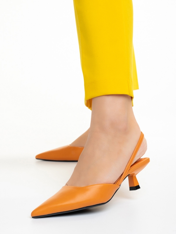 Arete narancssárga női cipő, műbőrből készült, 2 - Kalapod.hu