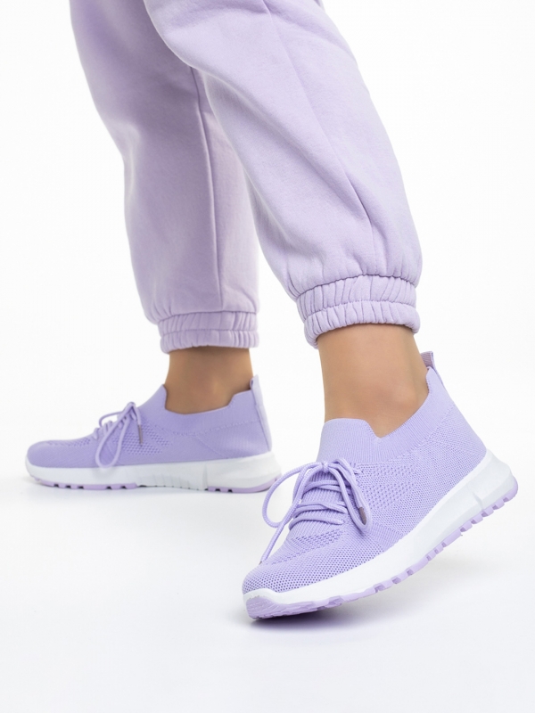 Almas lila női sportcipő, textil anyagból készült, 3 - Kalapod.hu