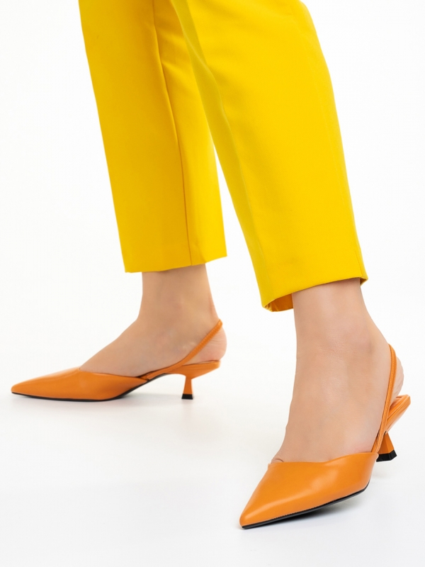 Arete narancssárga női cipő, műbőrből készült, 4 - Kalapod.hu