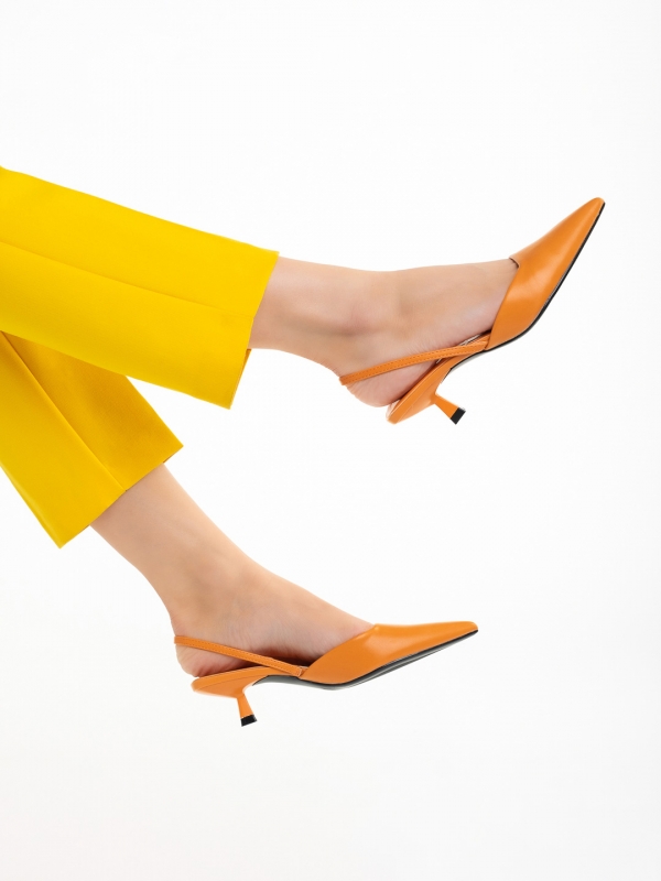 Arete narancssárga női cipő, műbőrből készült, 5 - Kalapod.hu