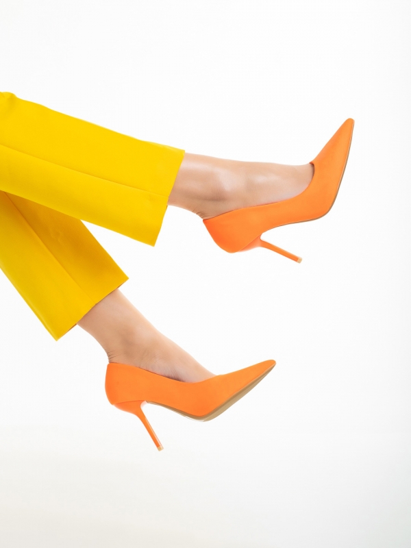 Emelda narancssárga női cipő, textil anyagból készült - Kalapod.hu