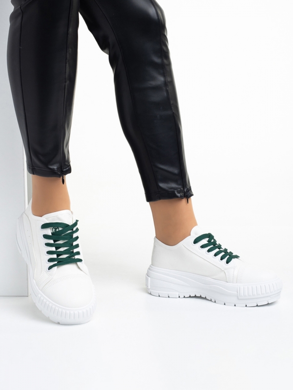Vineta fehér és zöld női tornacipő, textil anyagból készült - Kalapod.hu