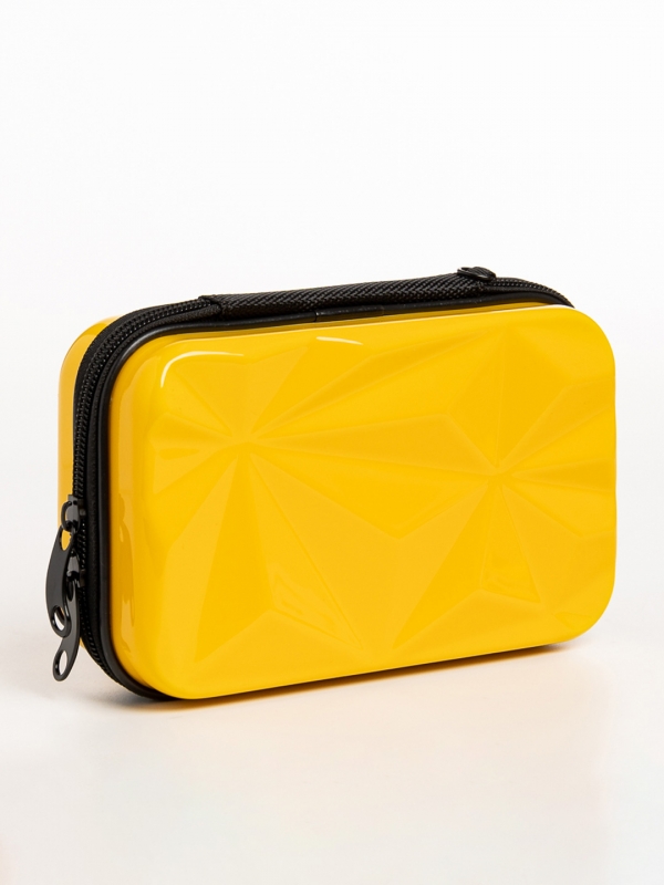 Mirta sárga női kozmetikus táska, akrilból készült, 3 - Kalapod.hu