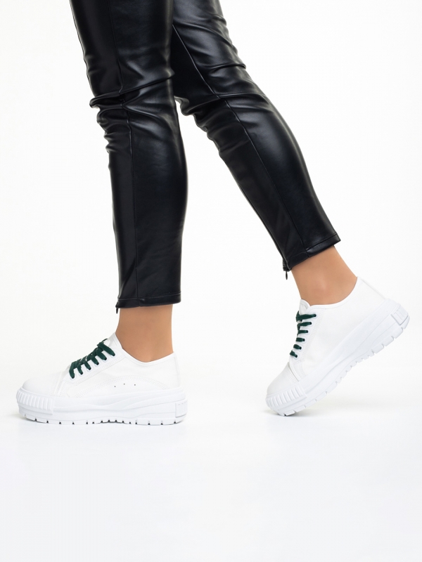 Vineta fehér és zöld női tornacipő, textil anyagból készült, 3 - Kalapod.hu