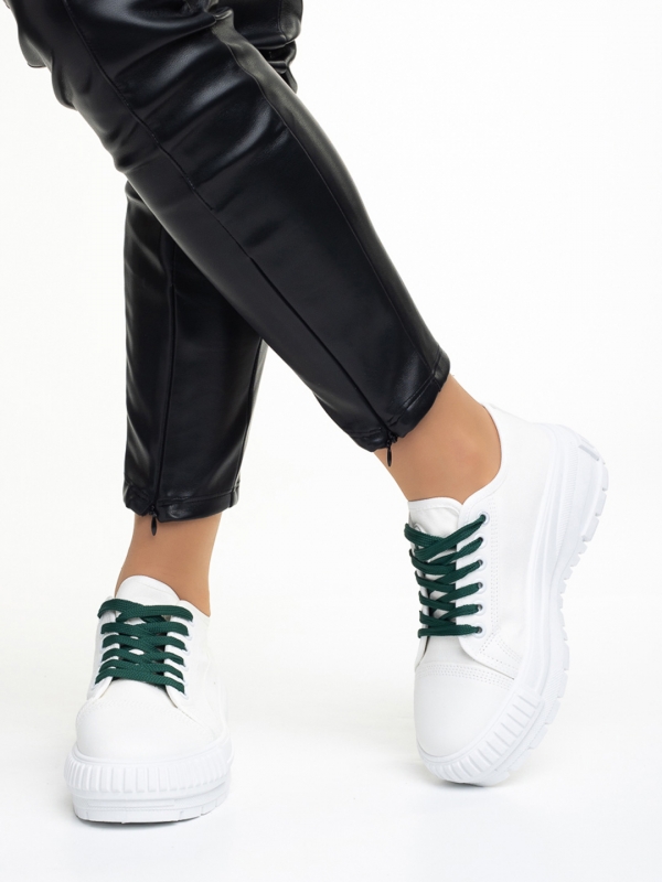 Vineta fehér és zöld női tornacipő, textil anyagból készült, 4 - Kalapod.hu