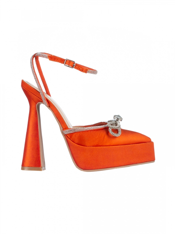 Valary narancssárga női cipő, textil anyagból készült, 6 - Kalapod.hu