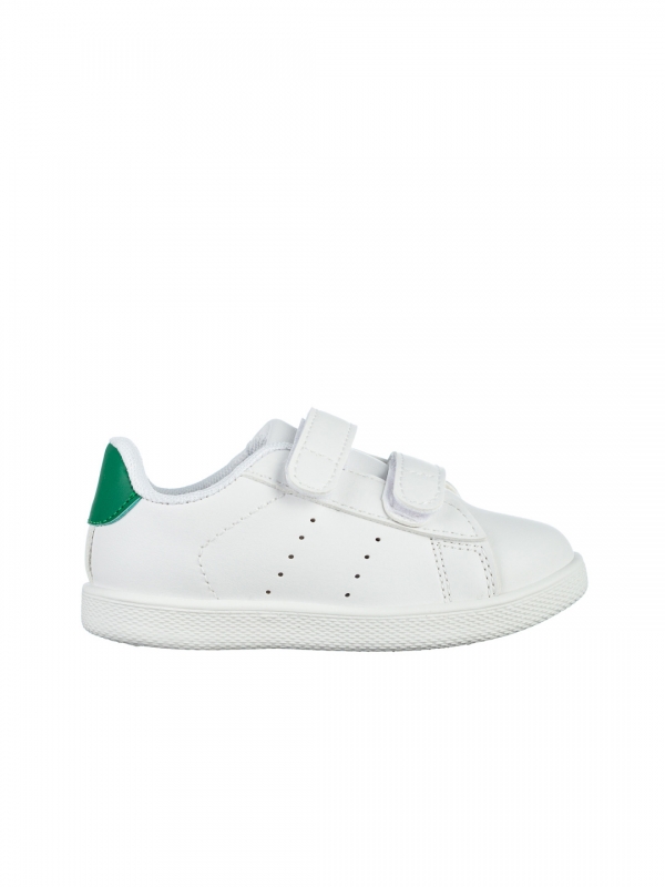 Frost fehér és zöld gyerek sportcipő, műbőrből készült, 4 - Kalapod.hu