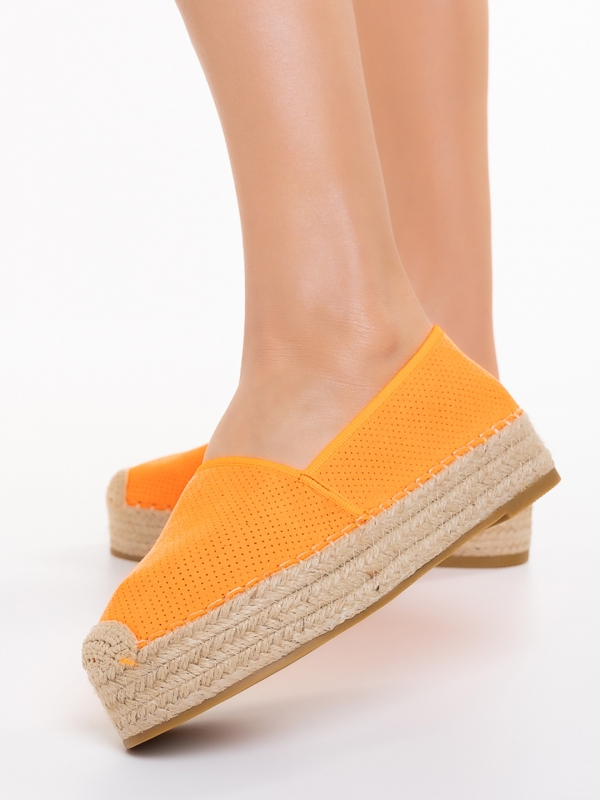 Holland narancssárga női espadrile textil anyagból készült, 3 - Kalapod.hu