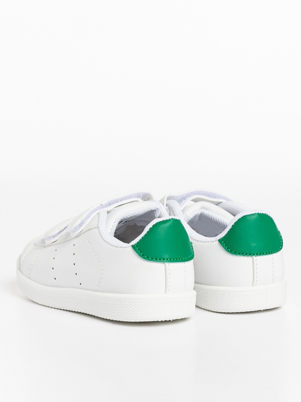 Frost fehér és zöld gyerek sportcipő, műbőrből készült, 3 - Kalapod.hu