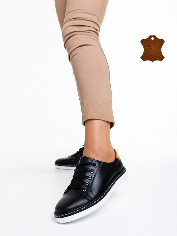 Prossy fekete alkalmi női cipő, valódi bőrből készült - Kalapod.hu