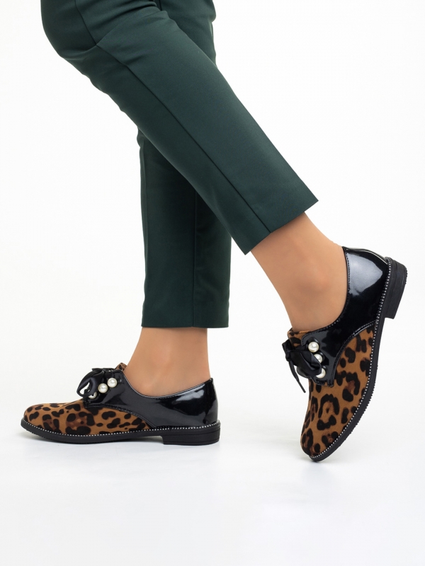 Sarai leopárd női cipő, műbőrből és textil anyagból készült, 2 - Kalapod.hu