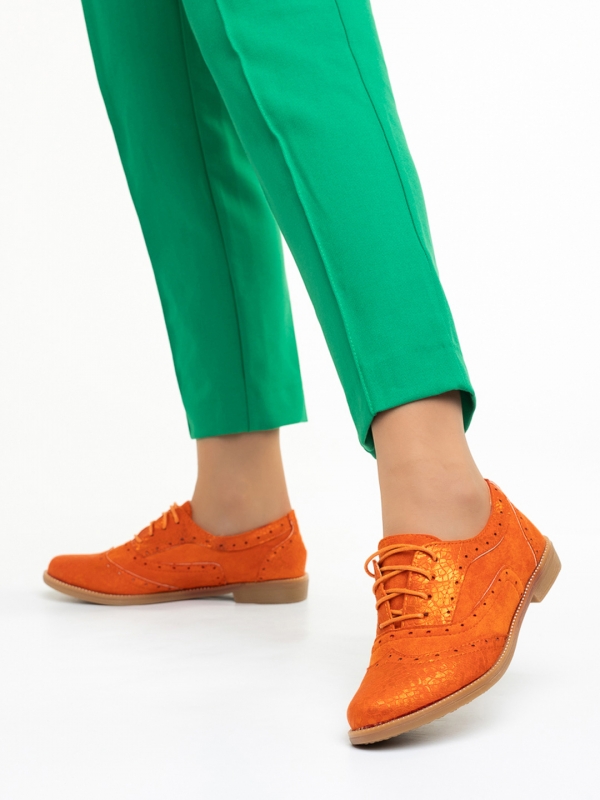 Ragna narancssárga női cipő, műbőrből készült, 2 - Kalapod.hu