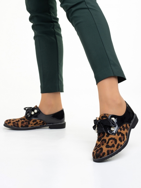 Sarai leopárd női cipő, műbőrből és textil anyagból készült, 4 - Kalapod.hu