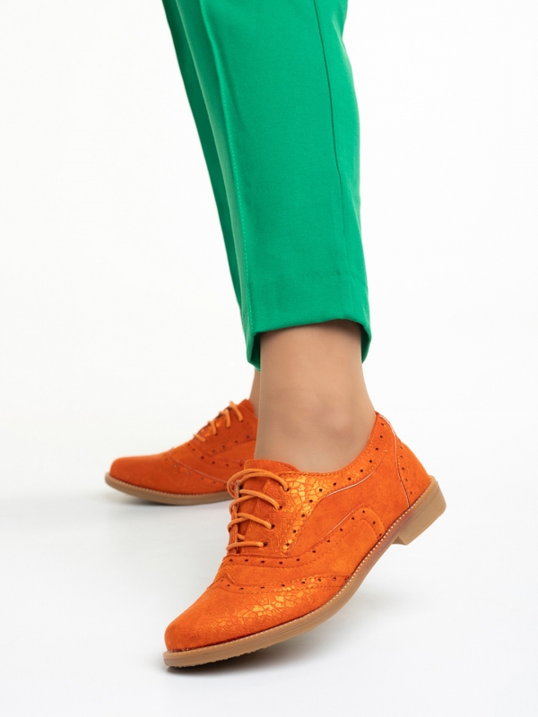 Ragna narancssárga női cipő, műbőrből készült, 3 - Kalapod.hu