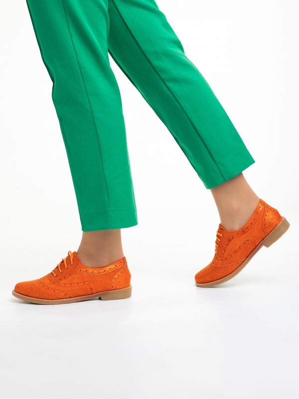 Ragna narancssárga női cipő, műbőrből készült, 4 - Kalapod.hu