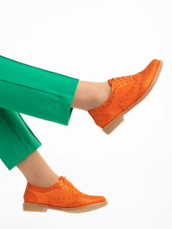 Ragna narancssárga női cipő, műbőrből készült, 5 - Kalapod.hu