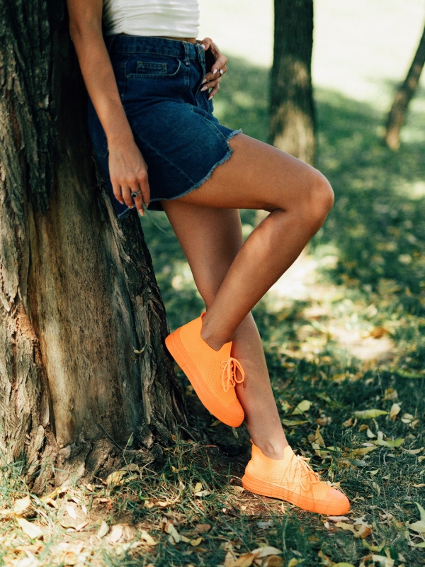 Elexia narancssárga női tornacipő, textil anyagból készült - Kalapod.hu
