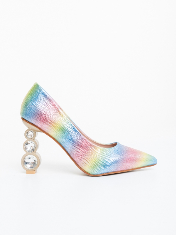 Ohara multicolor női magassarkú cipő ökológiai bőrből, 5 - Kalapod.hu