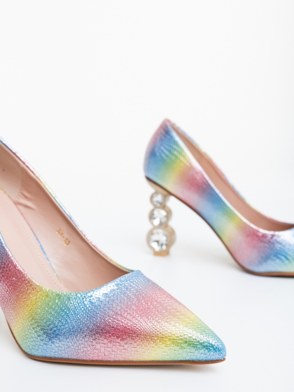 Ohara multicolor női magassarkú cipő ökológiai bőrből, 6 - Kalapod.hu