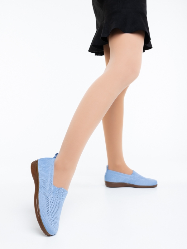 Rinaria kék női balerina textil anyagból, 3 - Kalapod.hu