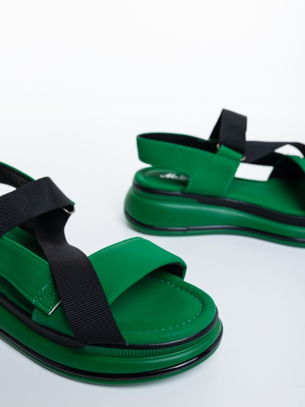 Asavia zöld női platformos szandál ökológiai bőrből és textil anyagból, 6 - Kalapod.hu