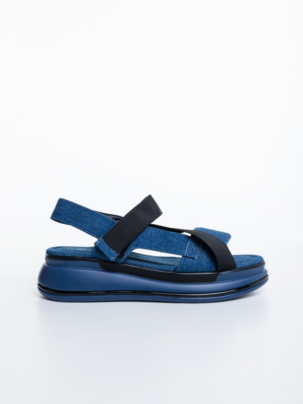 Asavia kék női platformos szandál textil anyagból, 5 - Kalapod.hu