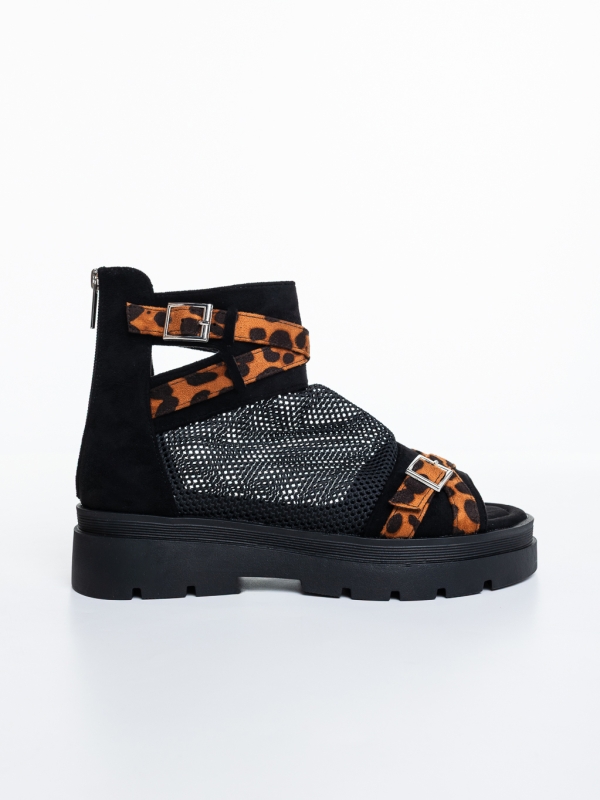 Tenea leopárd női szandál textil anyagból, 5 - Kalapod.hu