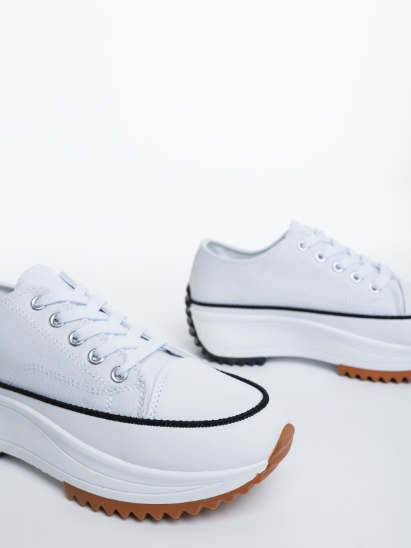 Lanaya fehér női teniszcipő textil anyagból, 5 - Kalapod.hu