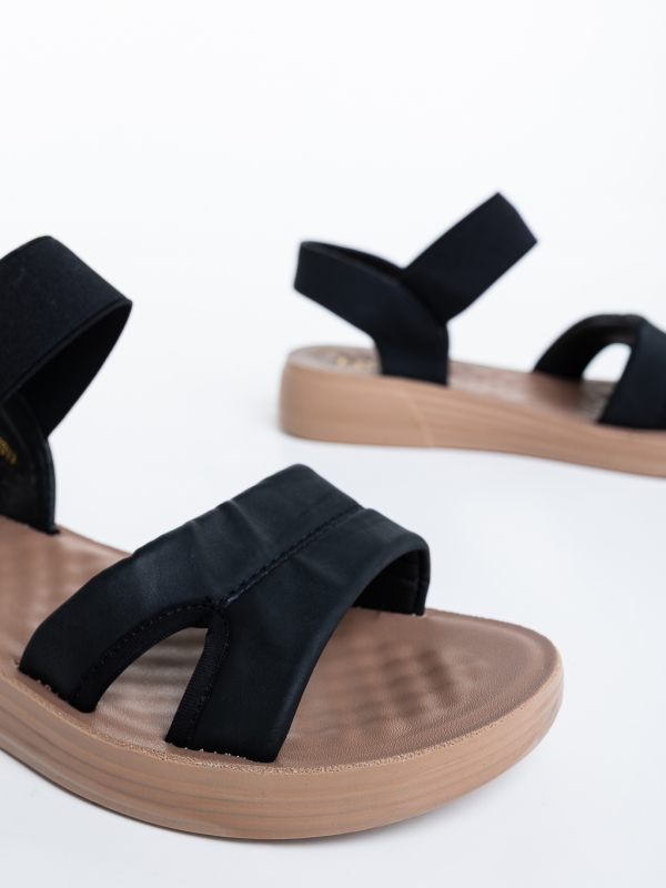 Lilona fekete női szandál textil anyagból, 6 - Kalapod.hu