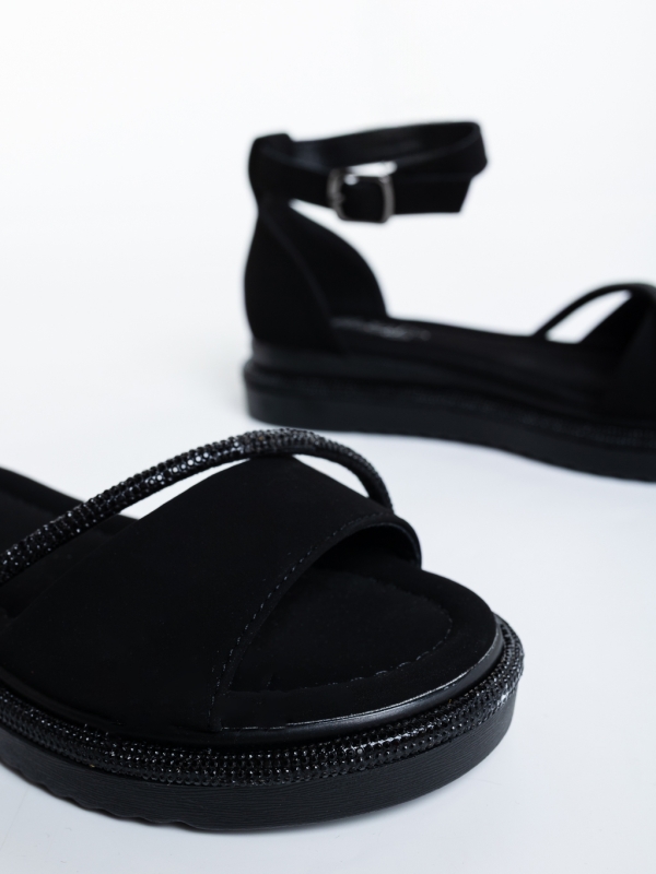 Evanta fekete gyerek szandál textil anyagból, 4 - Kalapod.hu