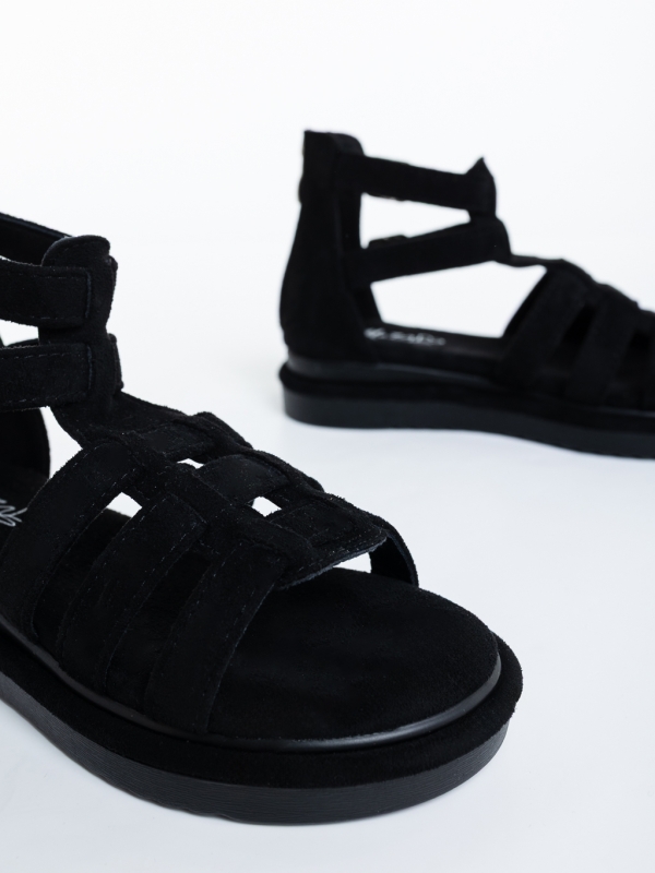 Arieva fekete gyerek szandál textil anyagból, 4 - Kalapod.hu