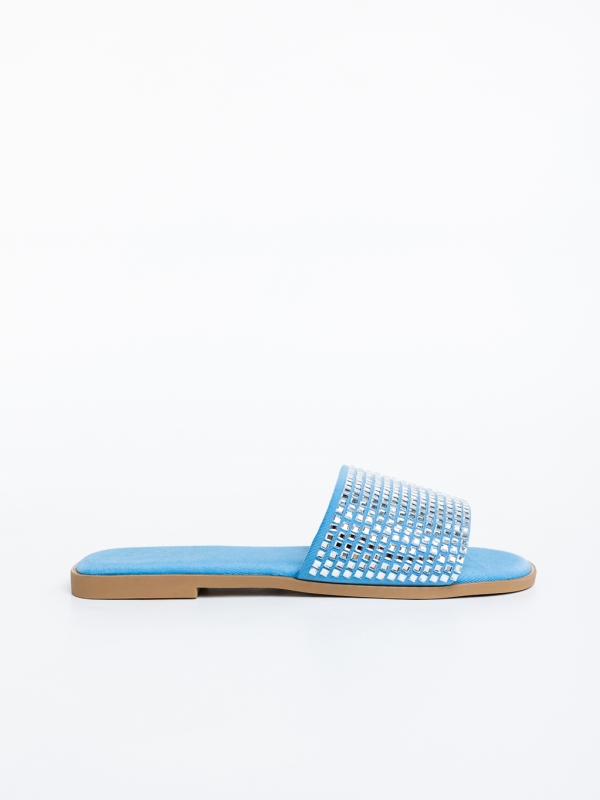 Meara kék női papucs textil anyagból, 5 - Kalapod.hu