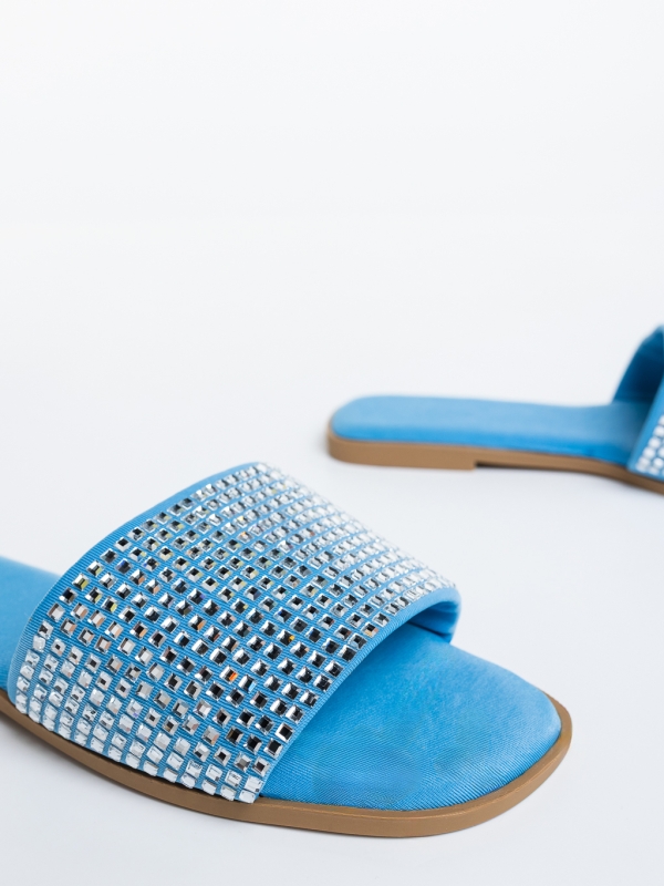 Meara kék női papucs textil anyagból, 6 - Kalapod.hu