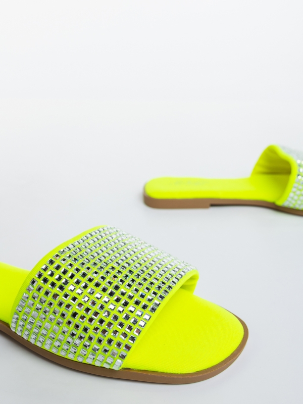 Meara neon zöld női papucs textil anyagból, 6 - Kalapod.hu