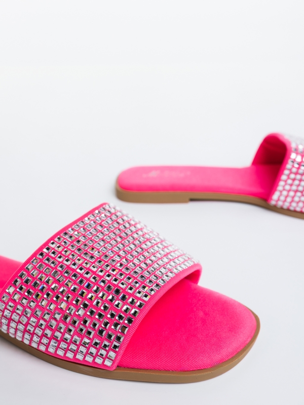 Meara fukszia női papucs textil anyagból, 6 - Kalapod.hu