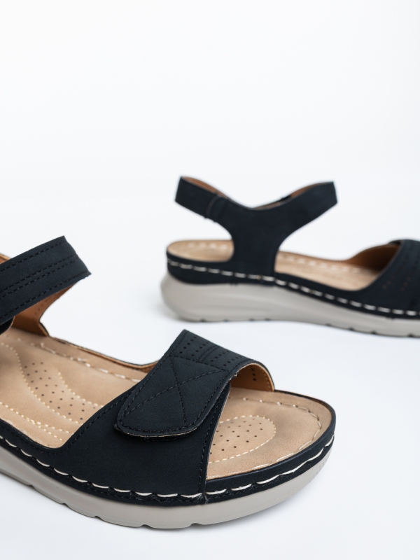 Vadara fekete női szandál textil anyagból, 6 - Kalapod.hu