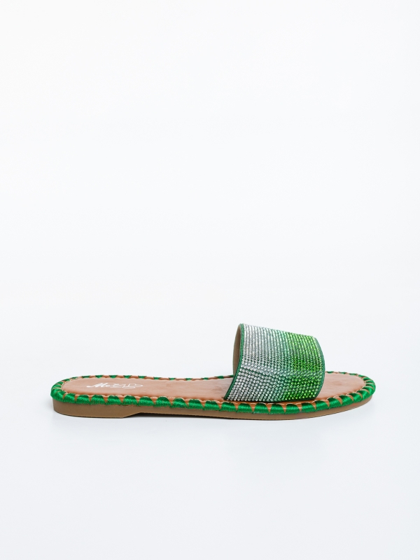 Tylar zöld női papucs textil anyagból, 5 - Kalapod.hu