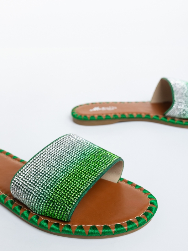 Tylar zöld női papucs textil anyagból, 6 - Kalapod.hu