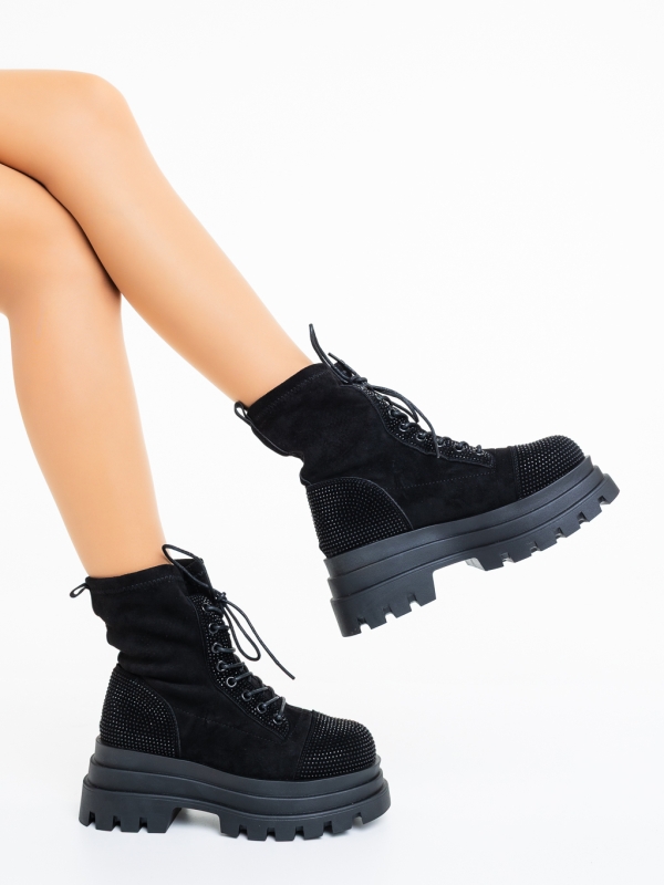 Női platform bakancs Iraja Fekete-Fekete, 4 - Kalapod.hu