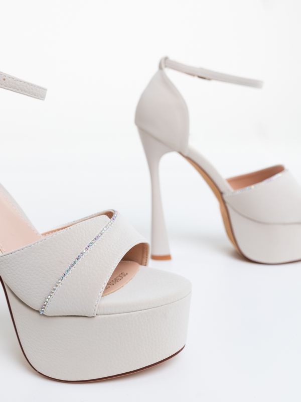 Szandál karcsú sarkú és platform Evena Szürke, 6 - Kalapod.hu