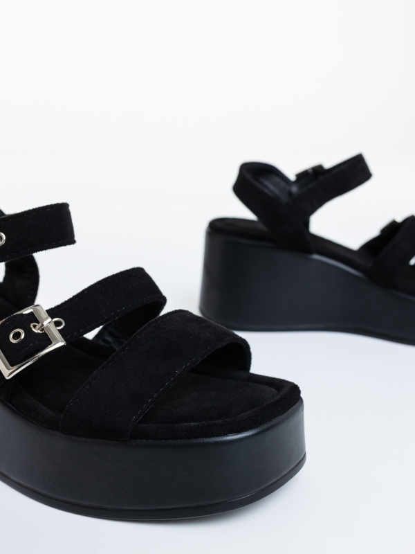 Női platform szandál Hozana Fekete, 6 - Kalapod.hu