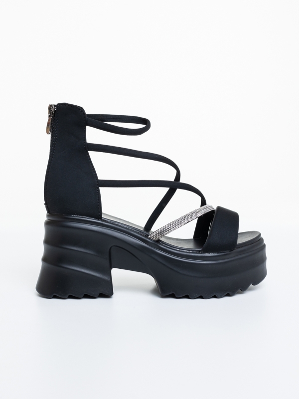 Női platform szandál Klara Fekete, 5 - Kalapod.hu