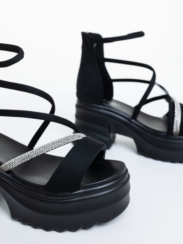 Női platform szandál Klara Fekete, 6 - Kalapod.hu
